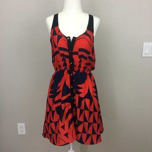 Silence + Noise Geometric Racerback Button Front Dress